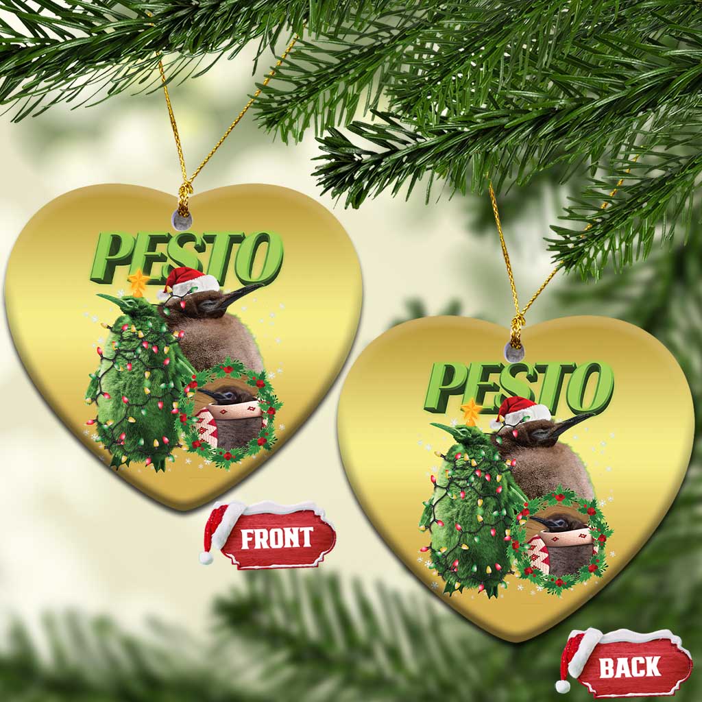Funny Christmas Pesto Penguin Christmas Ornament - Wonder Print Shop