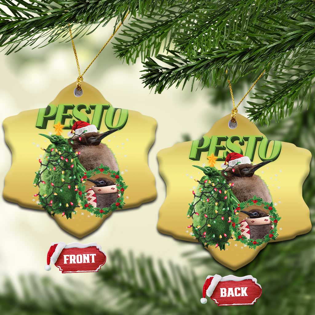 Funny Christmas Pesto Penguin Christmas Ornament - Wonder Print Shop