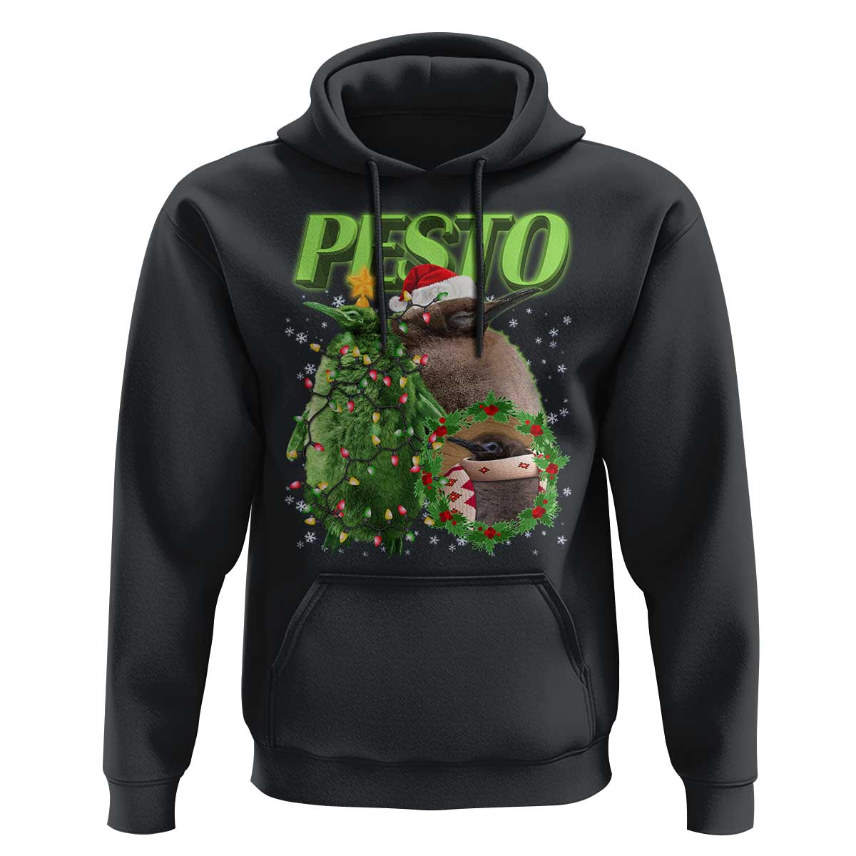 Funny Christmas Pesto Penguin Hoodie