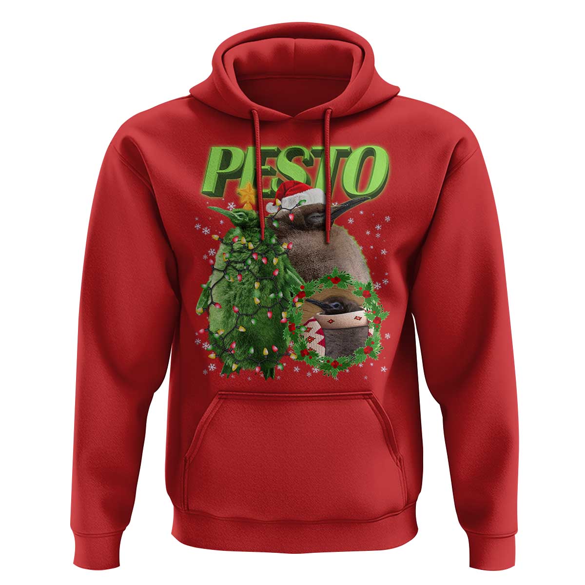 Funny Christmas Pesto Penguin Hoodie