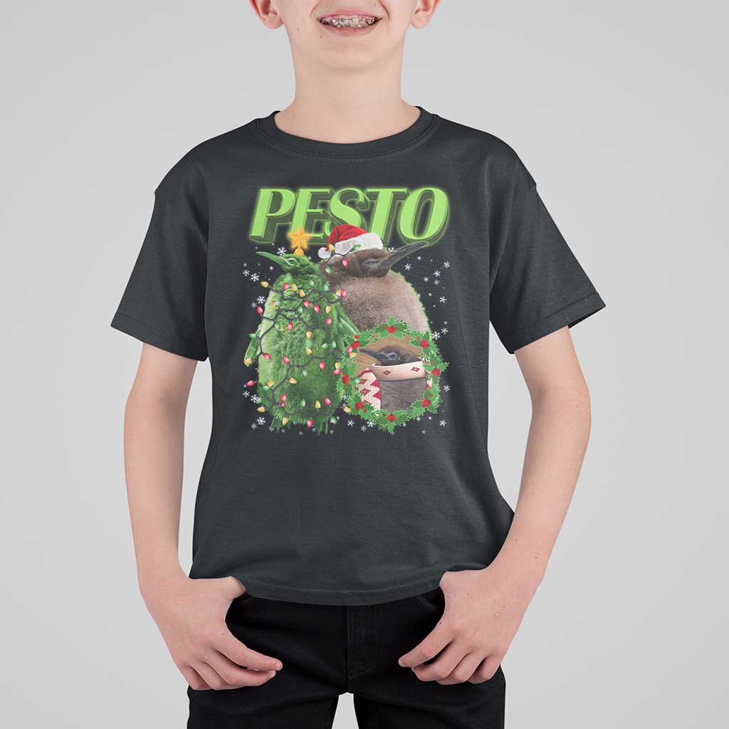 Funny Christmas Pesto Penguin T Shirt For Kid - Wonder Print Shop