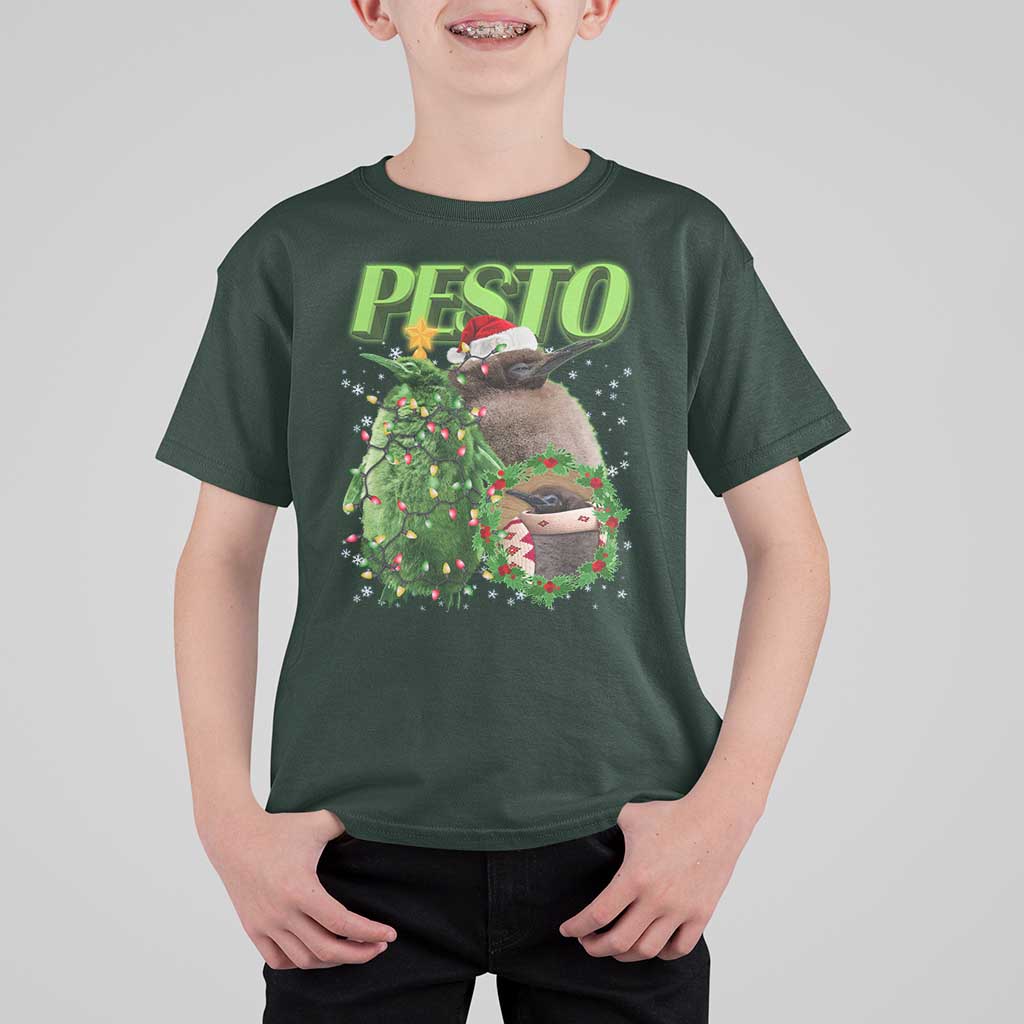 Funny Christmas Pesto Penguin T Shirt For Kid - Wonder Print Shop