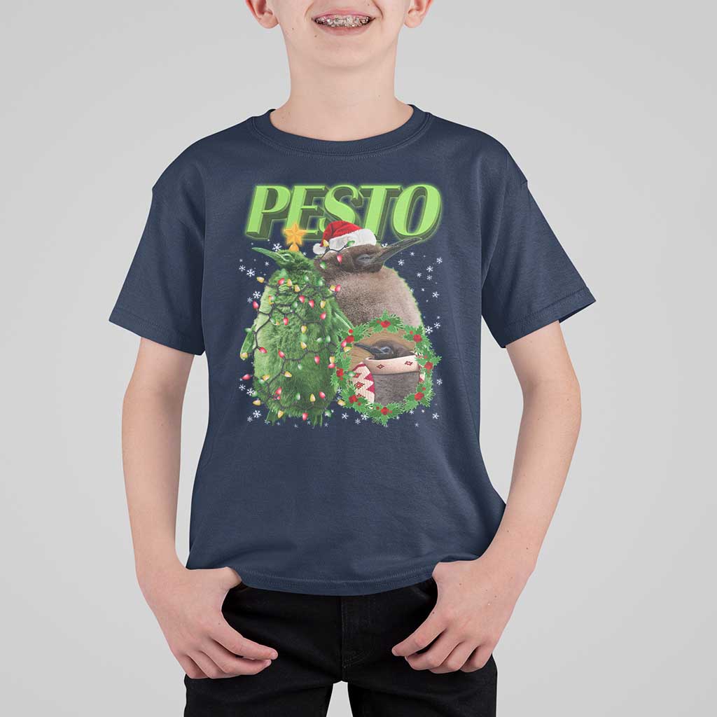 Funny Christmas Pesto Penguin T Shirt For Kid - Wonder Print Shop