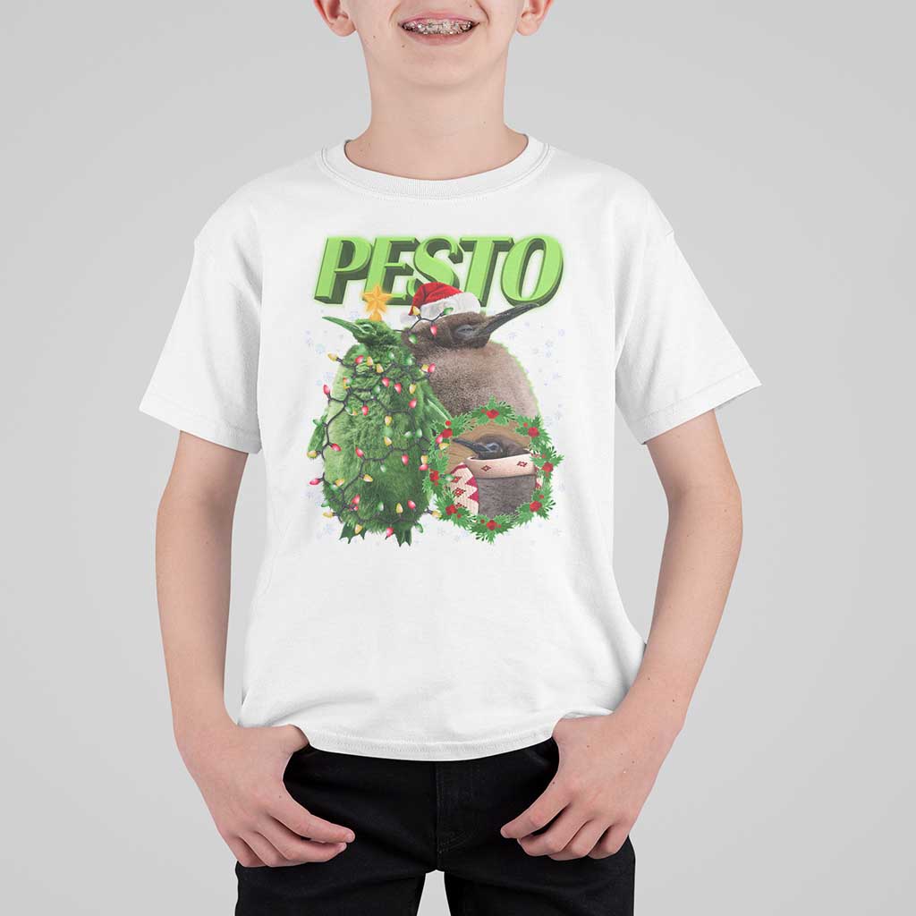 Funny Christmas Pesto Penguin T Shirt For Kid - Wonder Print Shop
