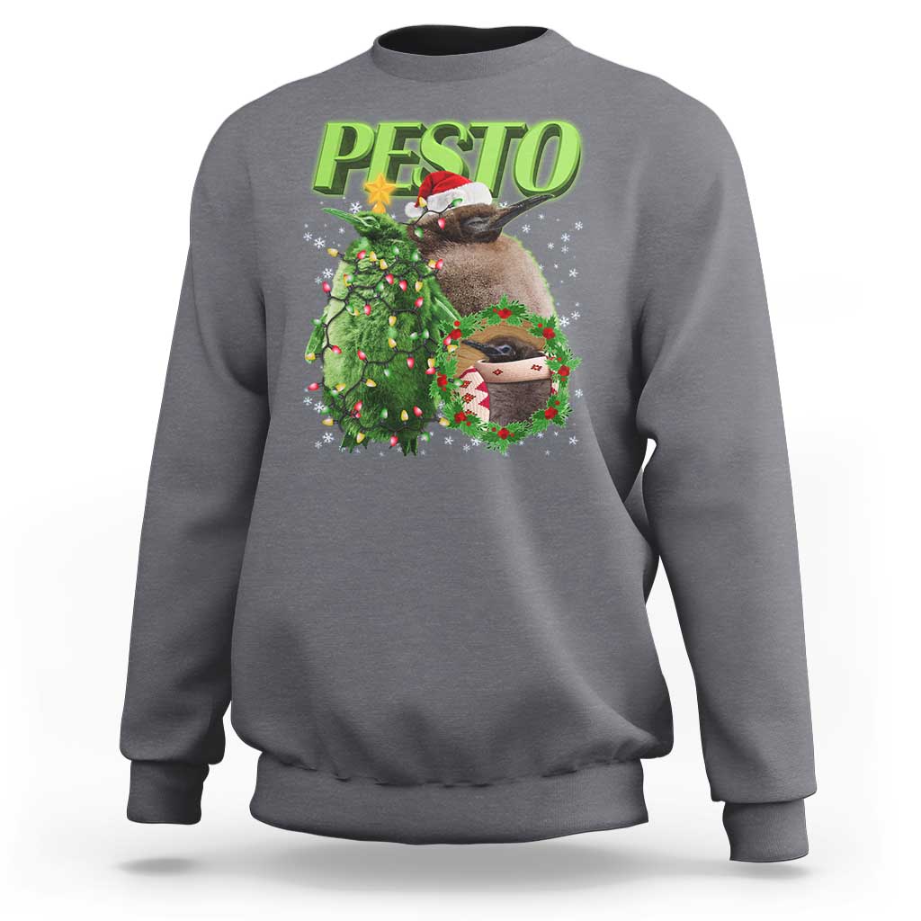 Funny Christmas Pesto Penguin Sweatshirt - Wonder Print Shop