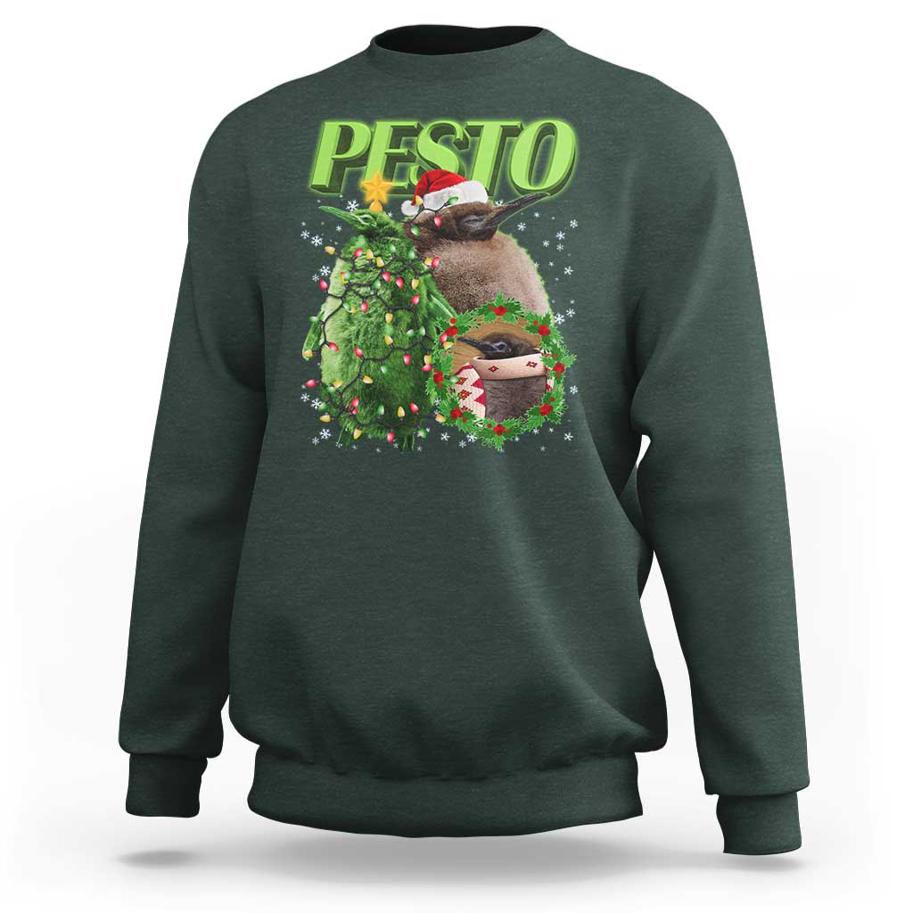 Funny Christmas Pesto Penguin Sweatshirt - Wonder Print Shop