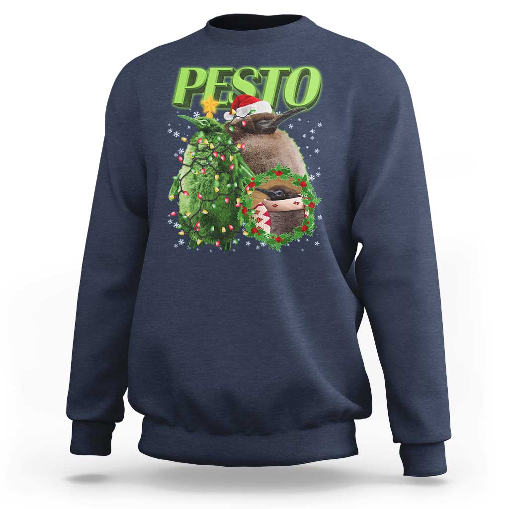 Funny Christmas Pesto Penguin Sweatshirt - Wonder Print Shop