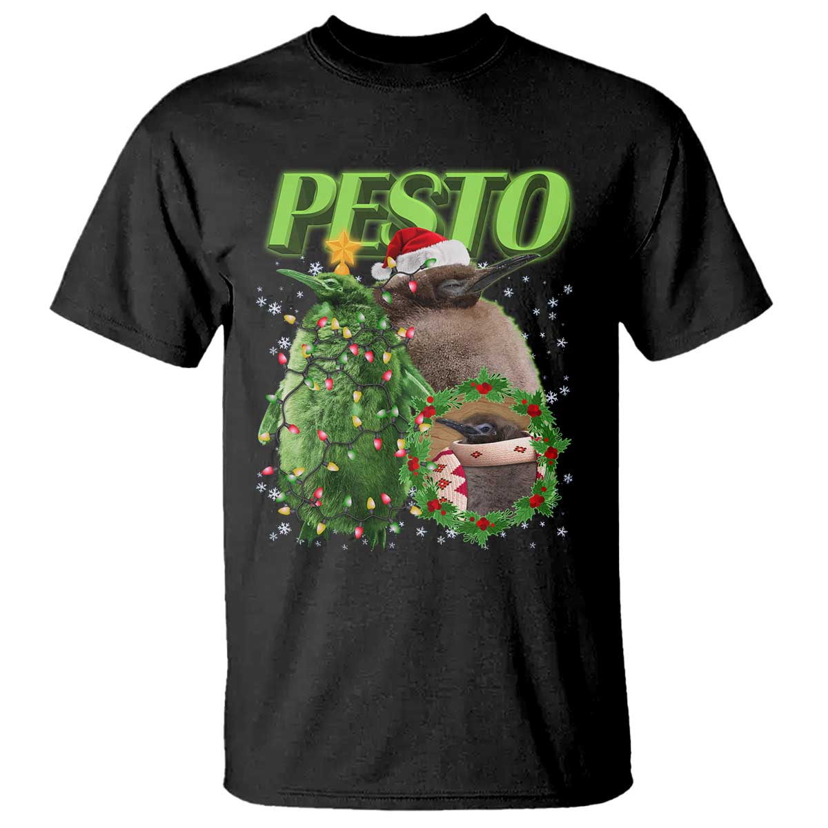 Funny Christmas Pesto Penguin T Shirt - Wonder Print Shop