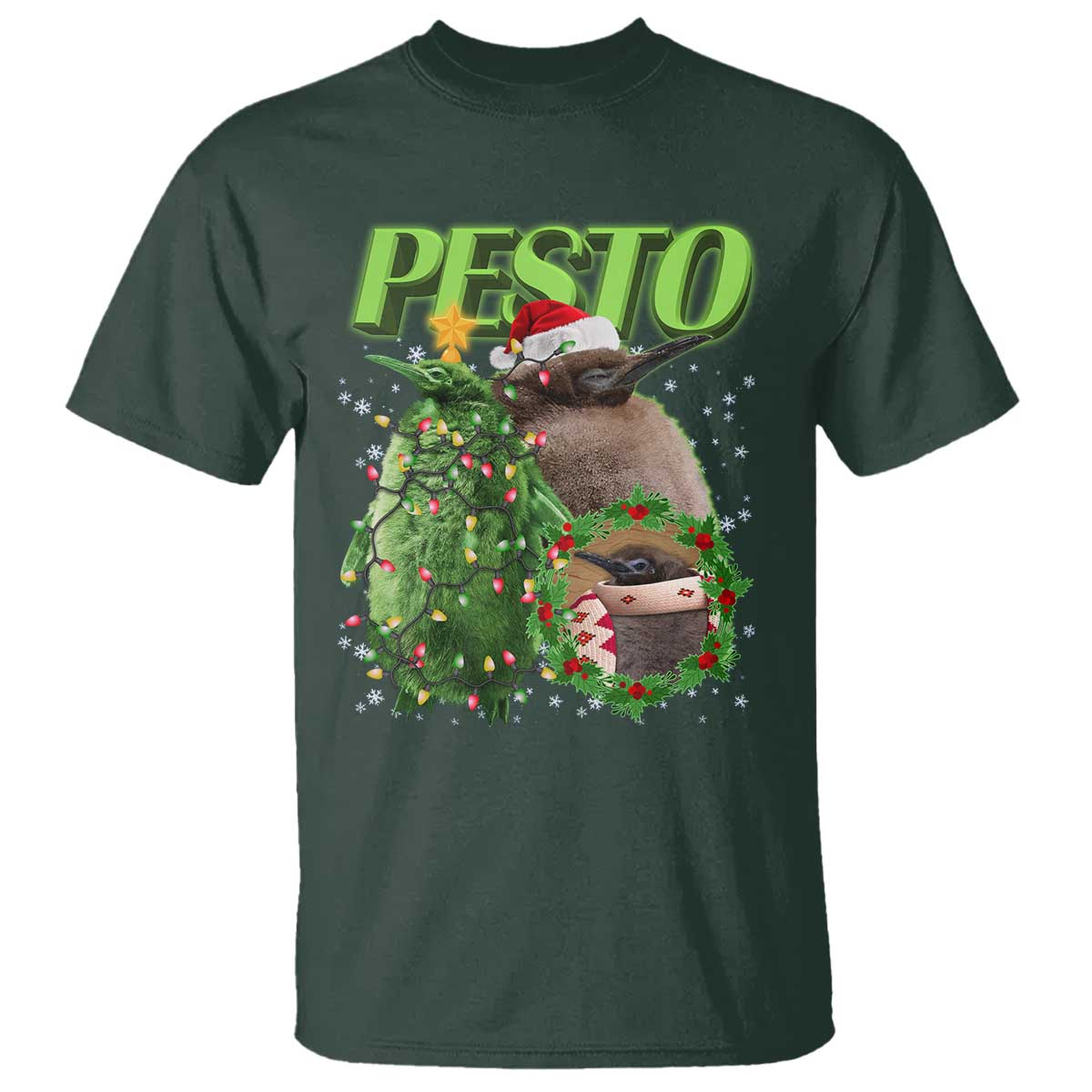 Funny Christmas Pesto Penguin T Shirt - Wonder Print Shop