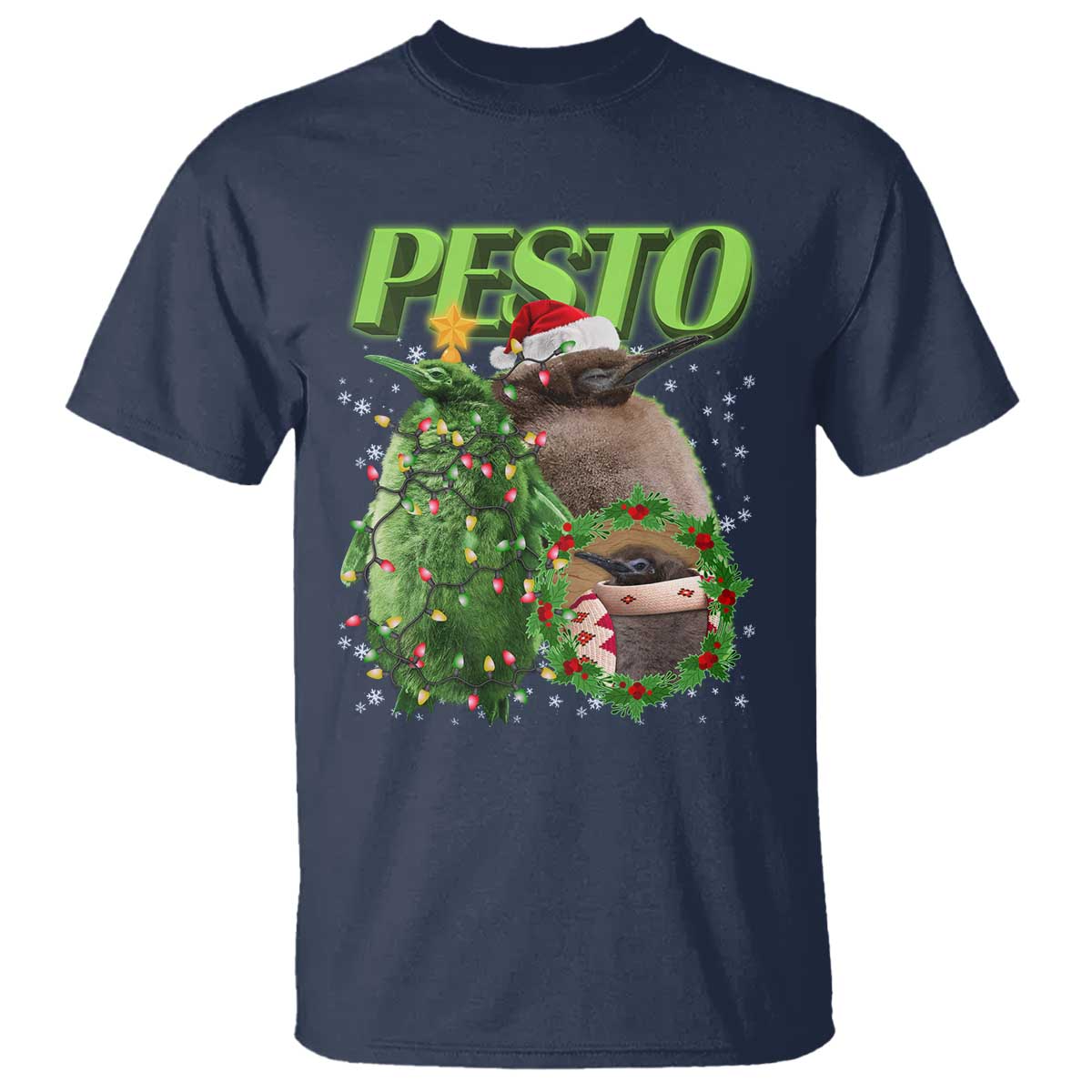 Funny Christmas Pesto Penguin T Shirt - Wonder Print Shop