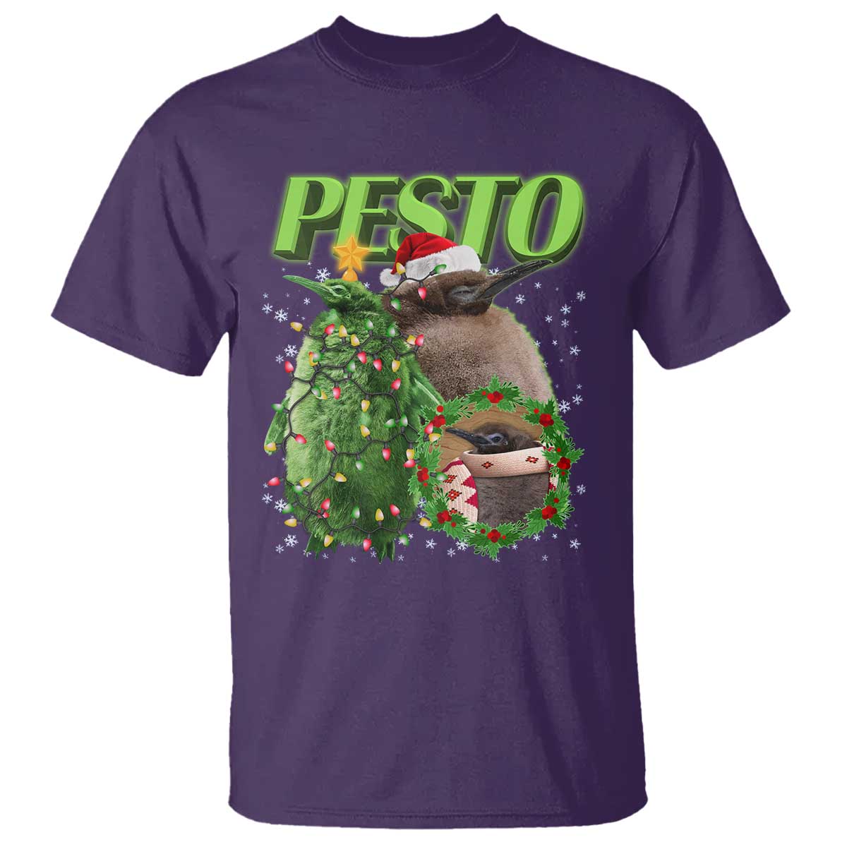 Funny Christmas Pesto Penguin T Shirt - Wonder Print Shop