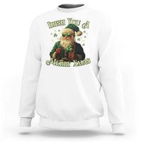 Irish You A Merry Xmas Sweatshirt Shamrock Santa Ireland Lucky - Wonder Print Shop