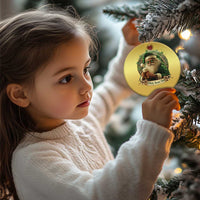 Irish Xmas Christmas Ornament Nollaig Shona Duit Shamrock Santa Drinking Beer - Wonder Print Shop