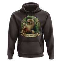 Irish Christmas Hoodie Nollaig Shona Duit Shamrock Santa Drinking Beer