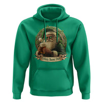 Irish Christmas Hoodie Nollaig Shona Duit Shamrock Santa Drinking Beer