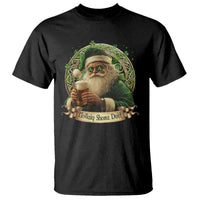 Irish Christmas T Shirt Nollaig Shona Duit Shamrock Santa Drinking Beer - Wonder Print Shop