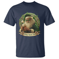 Irish Christmas T Shirt Nollaig Shona Duit Shamrock Santa Drinking Beer - Wonder Print Shop