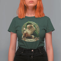 Irish Christmas T Shirt For Women Nollaig Shona Duit Shamrock Santa Drinking Beer - Wonder Print Shop