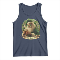 Irish Christmas Tank Top Nollaig Shona Duit Shamrock Santa Drinking Beer