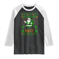 Irish Christmas Raglan Shirt Nollaig Shona Duit Shamrock Santa Lucky For Everyone