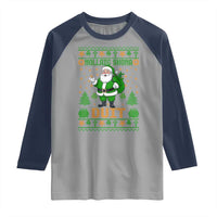 Irish Christmas Raglan Shirt Nollaig Shona Duit Shamrock Santa Lucky For Everyone