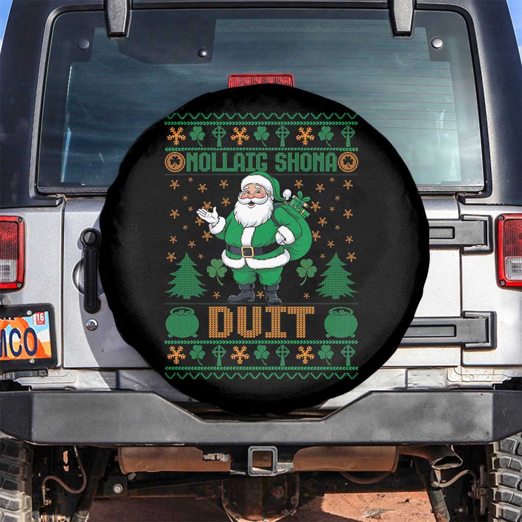 Irish Christmas Spare Tire Cover Nollaig Shona Duit Shamrock Santa Lucky For Everyone