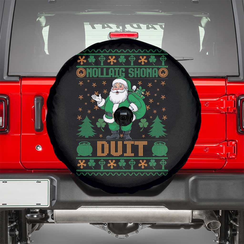 Irish Christmas Spare Tire Cover Nollaig Shona Duit Shamrock Santa Lucky For Everyone