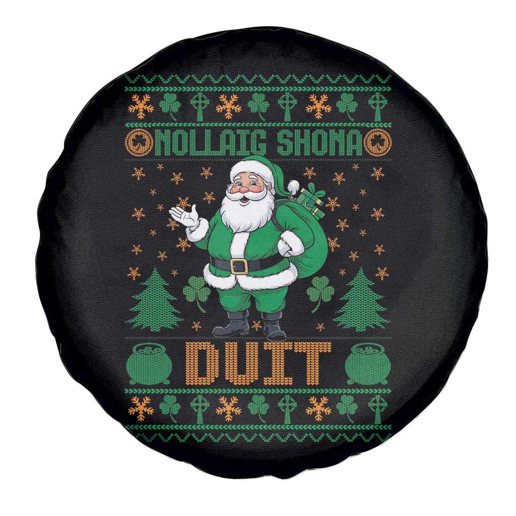 Irish Christmas Spare Tire Cover Nollaig Shona Duit Shamrock Santa Lucky For Everyone