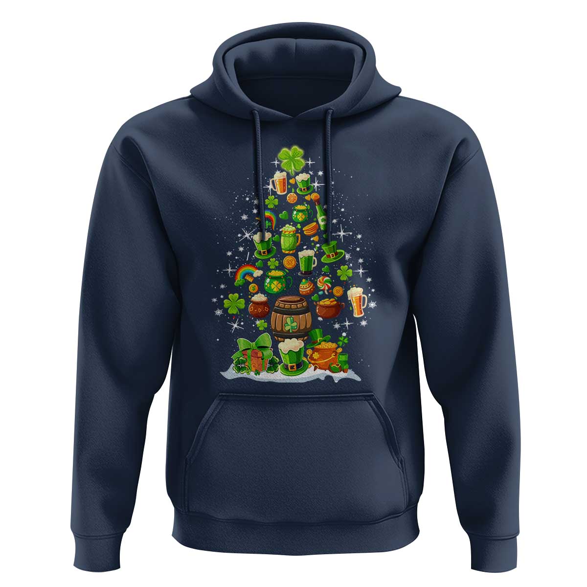 Merry Christmas Tree Irish Hoodie
