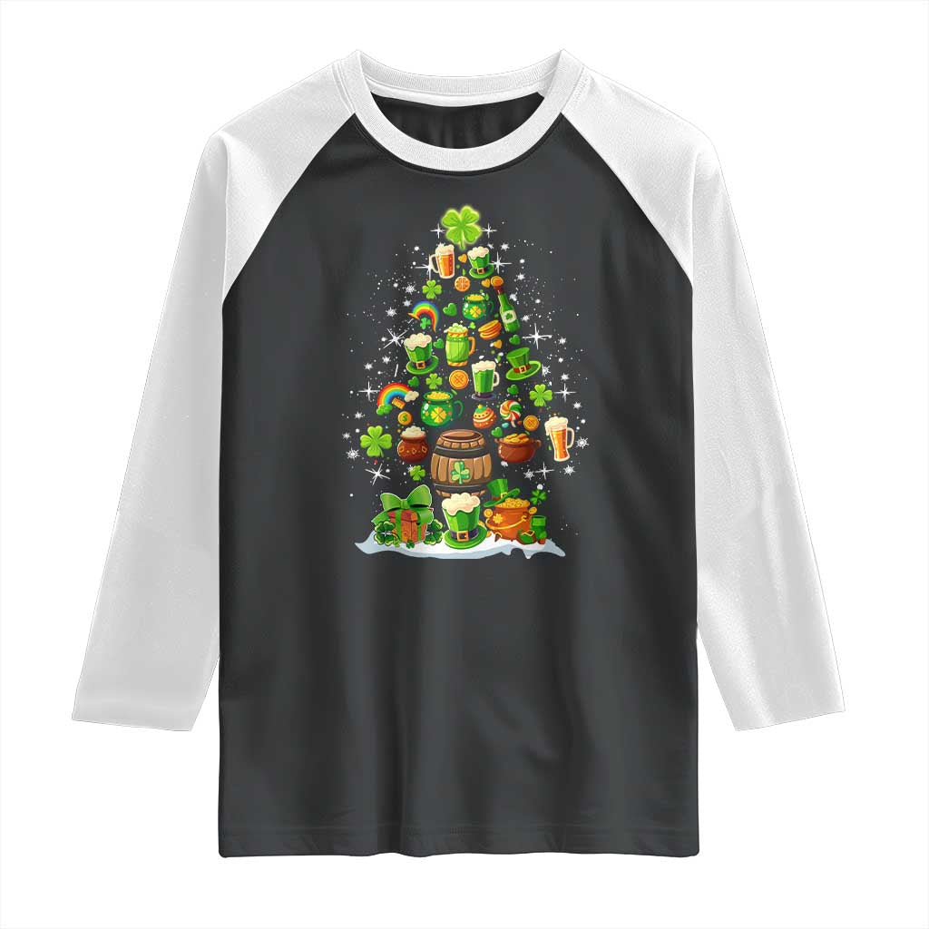 Merry Christmas Tree Irish Raglan Shirt