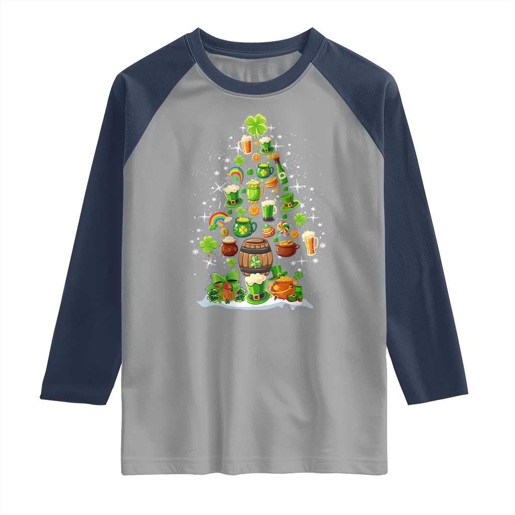 Merry Christmas Tree Irish Raglan Shirt