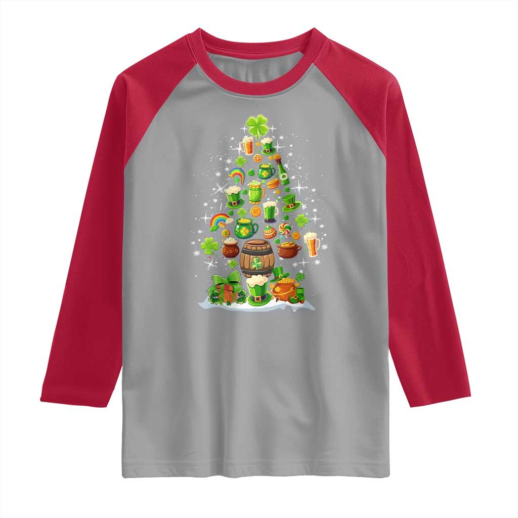Merry Christmas Tree Irish Raglan Shirt
