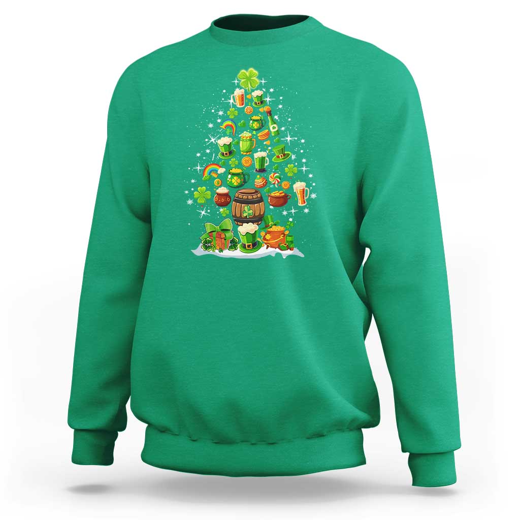 Merry Christmas Tree Irish Sweatshirt - Wonder Print Shop
