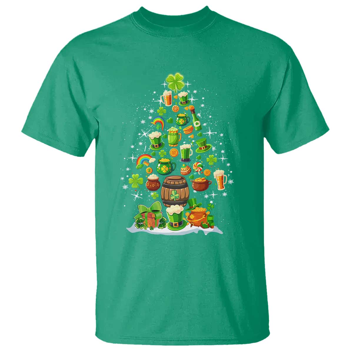 Merry Christmas Tree Irish T Shirt - Wonder Print Shop