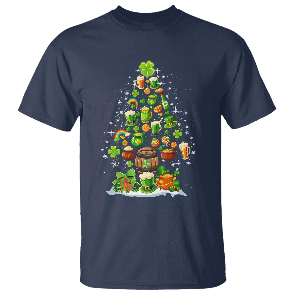 Merry Christmas Tree Irish T Shirt - Wonder Print Shop