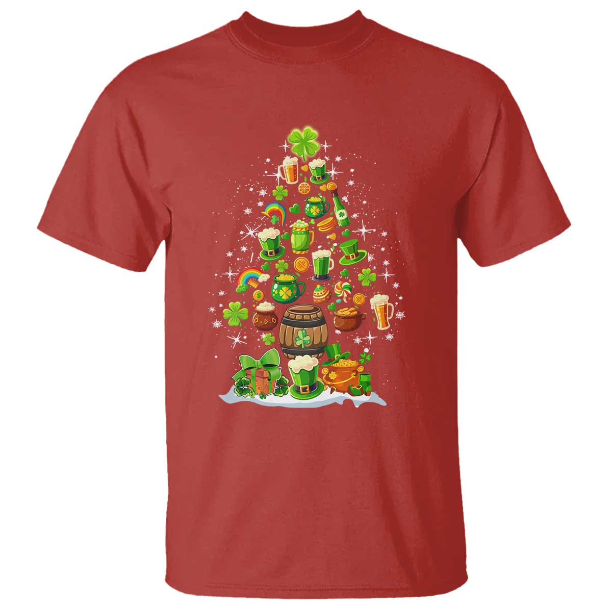 Merry Christmas Tree Irish T Shirt - Wonder Print Shop