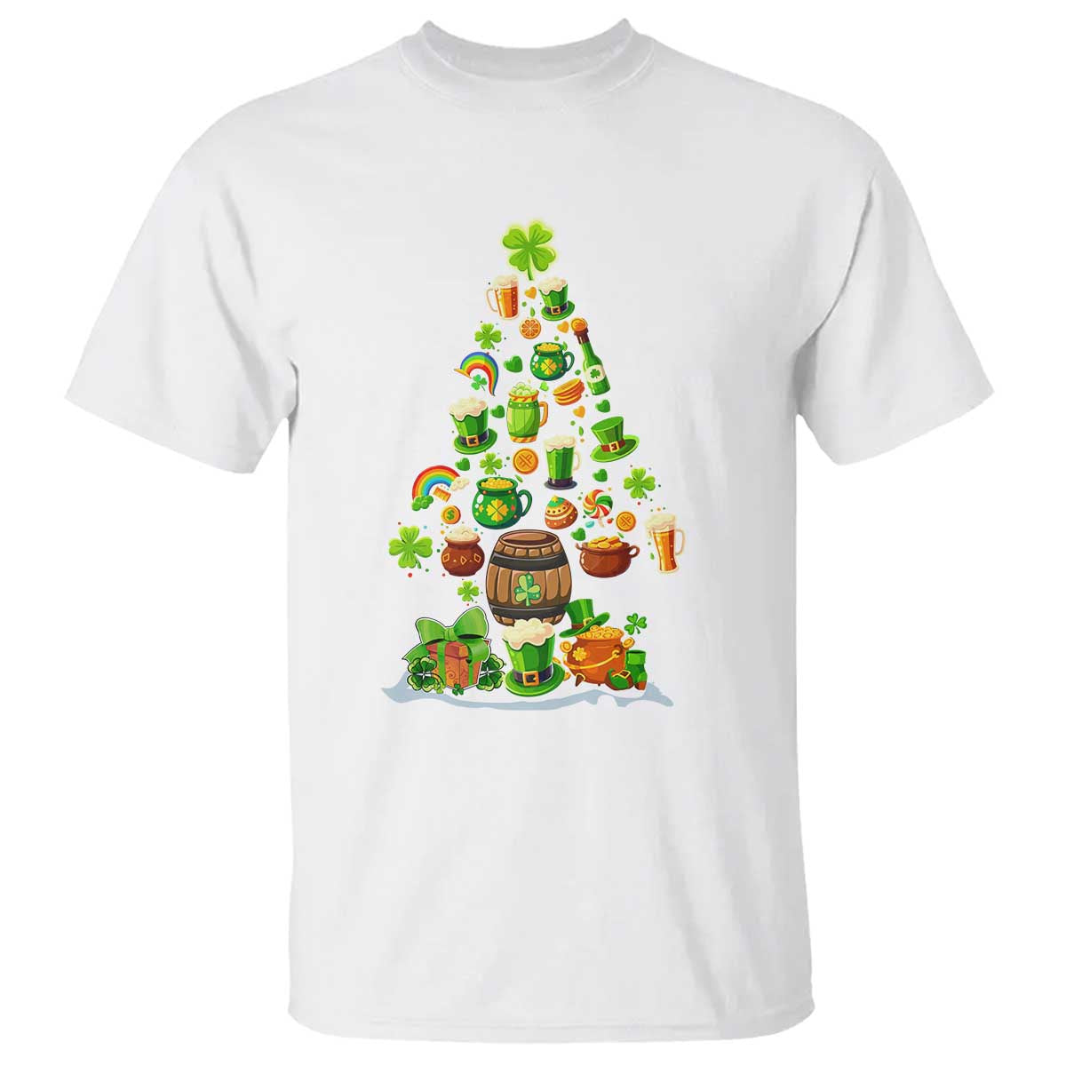 Merry Christmas Tree Irish T Shirt - Wonder Print Shop