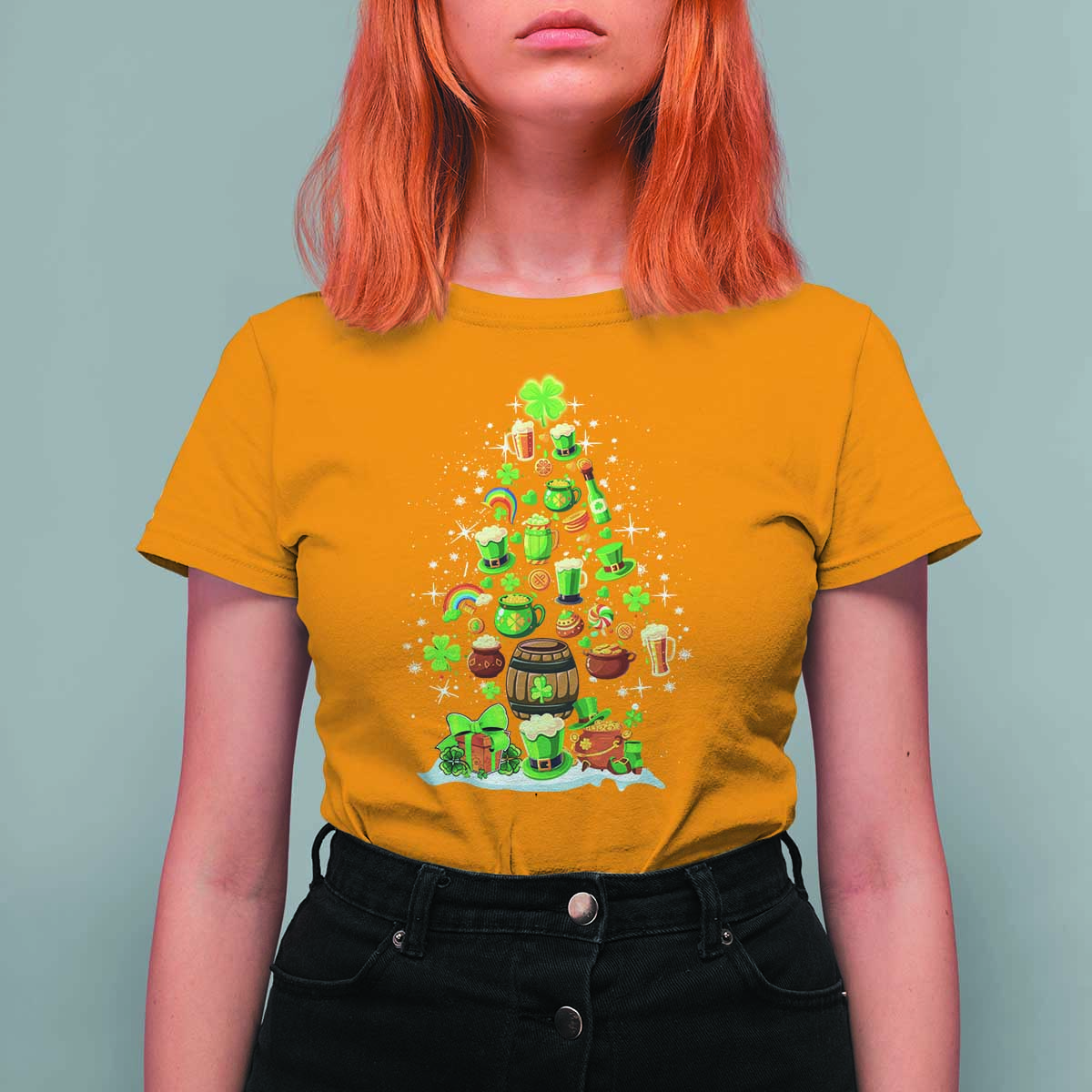 Merry Christmas Tree Irish T Shirt For Women - Wonder Print Shop