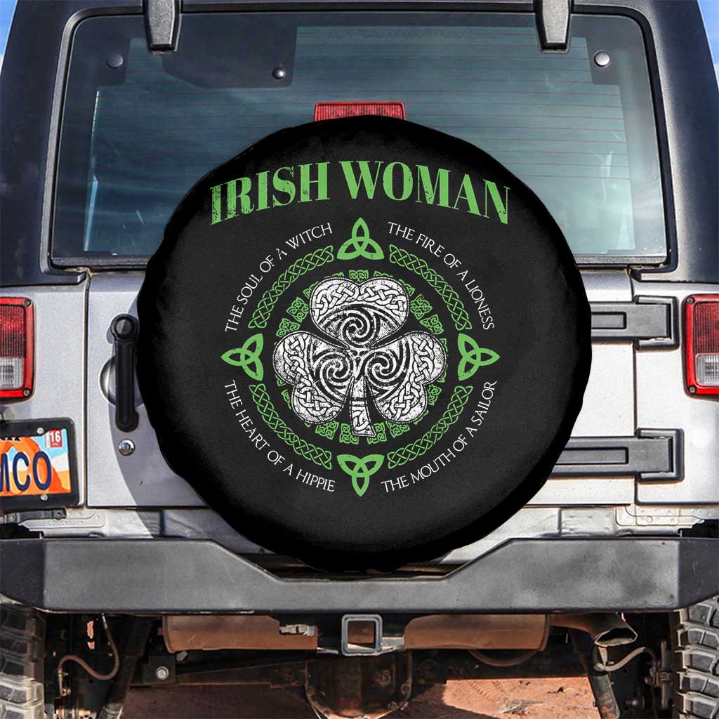 Irish Woman Pride Spare Tire Cover The Soul of A Witch Celtic Shamrock Feminist