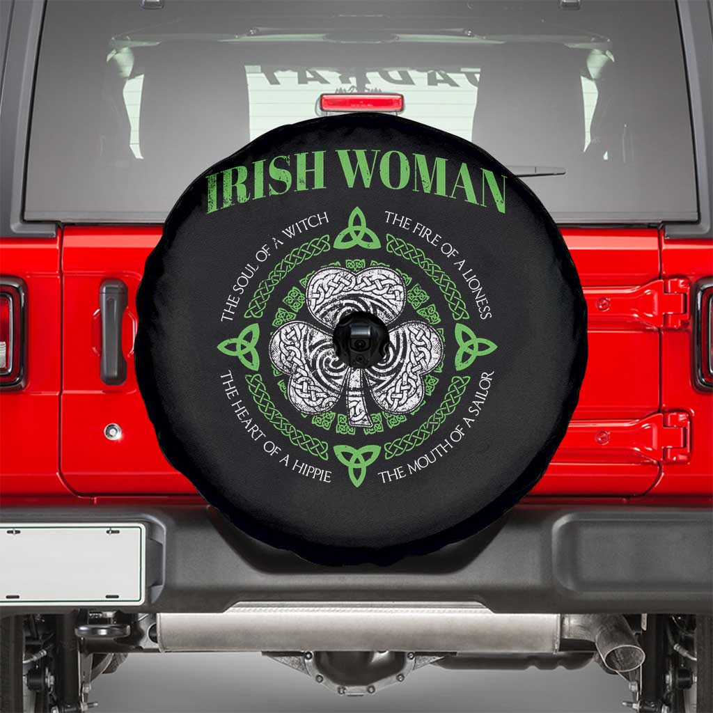 Irish Woman Pride Spare Tire Cover The Soul of A Witch Celtic Shamrock Feminist