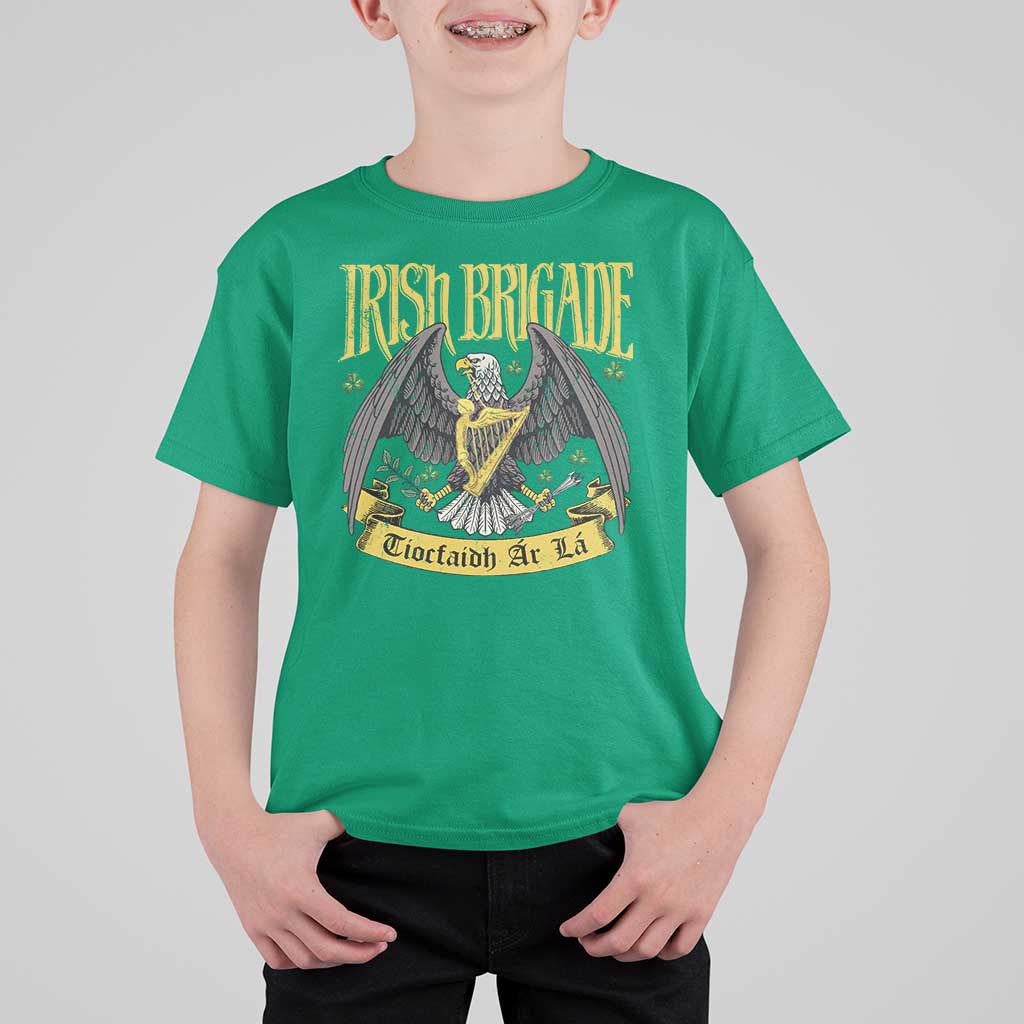 Irish Brigade T Shirt For Kid Tiocfaidh Ár Lá Eagle Patriotic - Wonder Print Shop