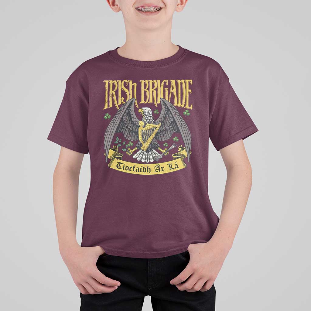 Irish Brigade T Shirt For Kid Tiocfaidh Ár Lá Eagle Patriotic - Wonder Print Shop