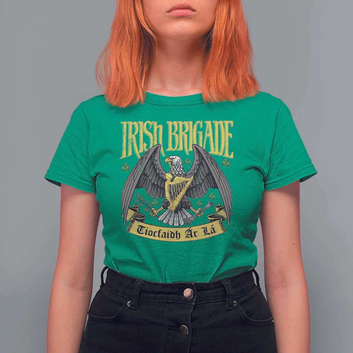 Irish Brigade T Shirt For Women Tiocfaidh Ár Lá Eagle Patriotic - Wonder Print Shop