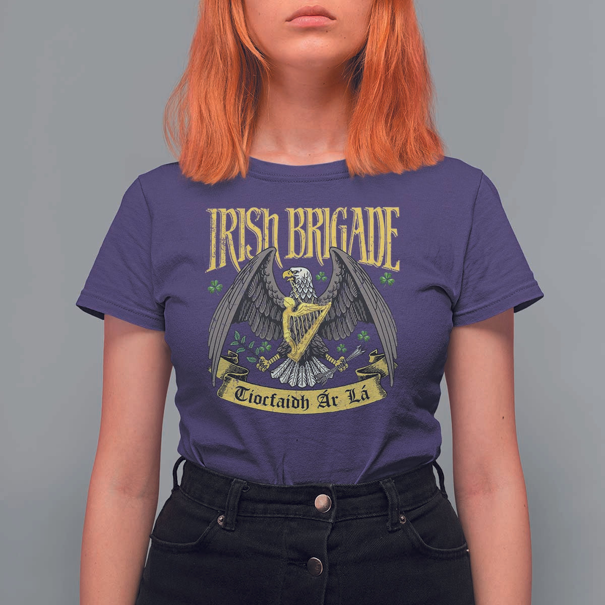 Irish Brigade T Shirt For Women Tiocfaidh Ár Lá Eagle Patriotic - Wonder Print Shop