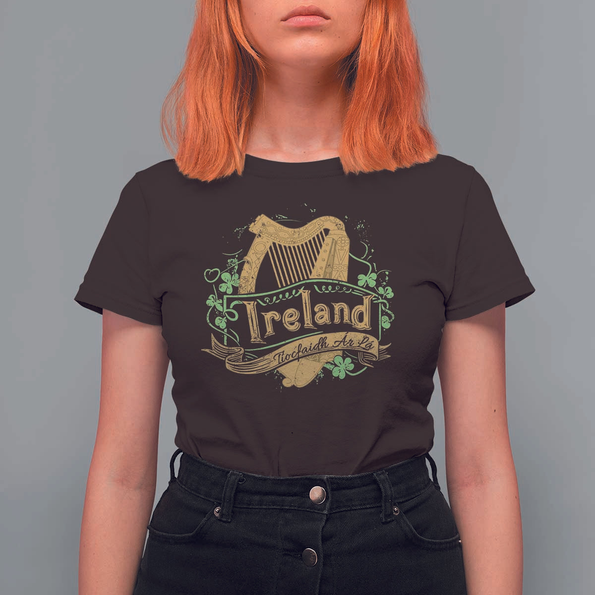 Irish Brigade T Shirt For Women Tiocfaidh Ár Lá Coat Of Arms Kingdom Ireland - Wonder Print Shop