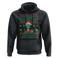 Funny Xmas Alien Santa Hoodie Merry Christmas Humans UFO Outer Space