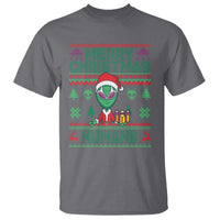Funny Xmas Alien Santa T Shirt Merry Christmas Humans UFO Outer Space - Wonder Print Shop