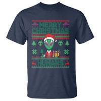 Funny Xmas Alien Santa T Shirt Merry Christmas Humans UFO Outer Space - Wonder Print Shop