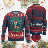 Funny Xmas Alien Santa Ugly Christmas Sweater Merry Christmas Humans UFO Outer Space - Wonder Print Shop