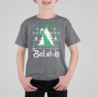 Funny Xmas UFO Believe T Shirt For Kid - Wonder Print Shop